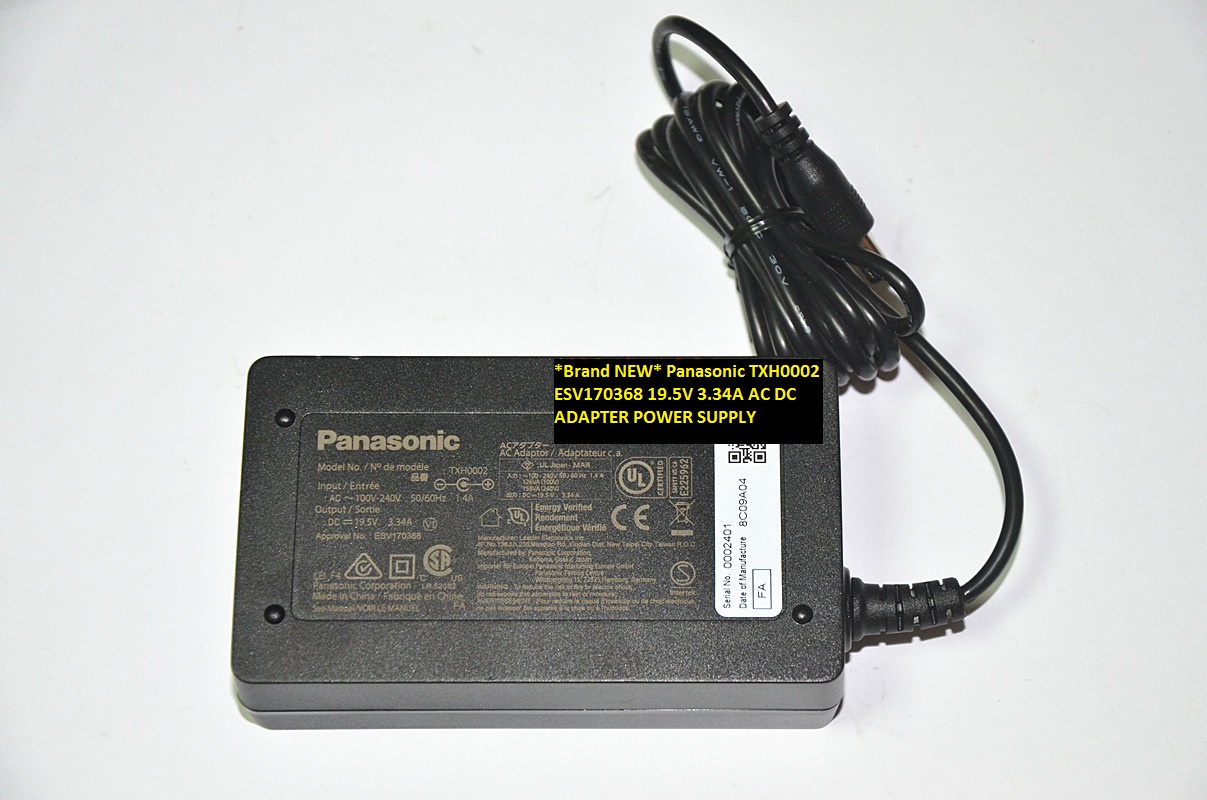 *Brand NEW* Panasonic TXH0002 ESV170368 19.5V 3.34A AC DC ADAPTER POWER SUPPLY